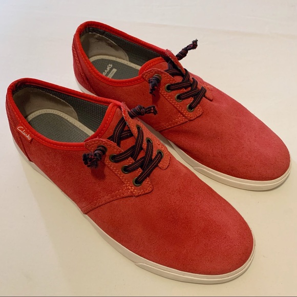 clarks sneakers mens red